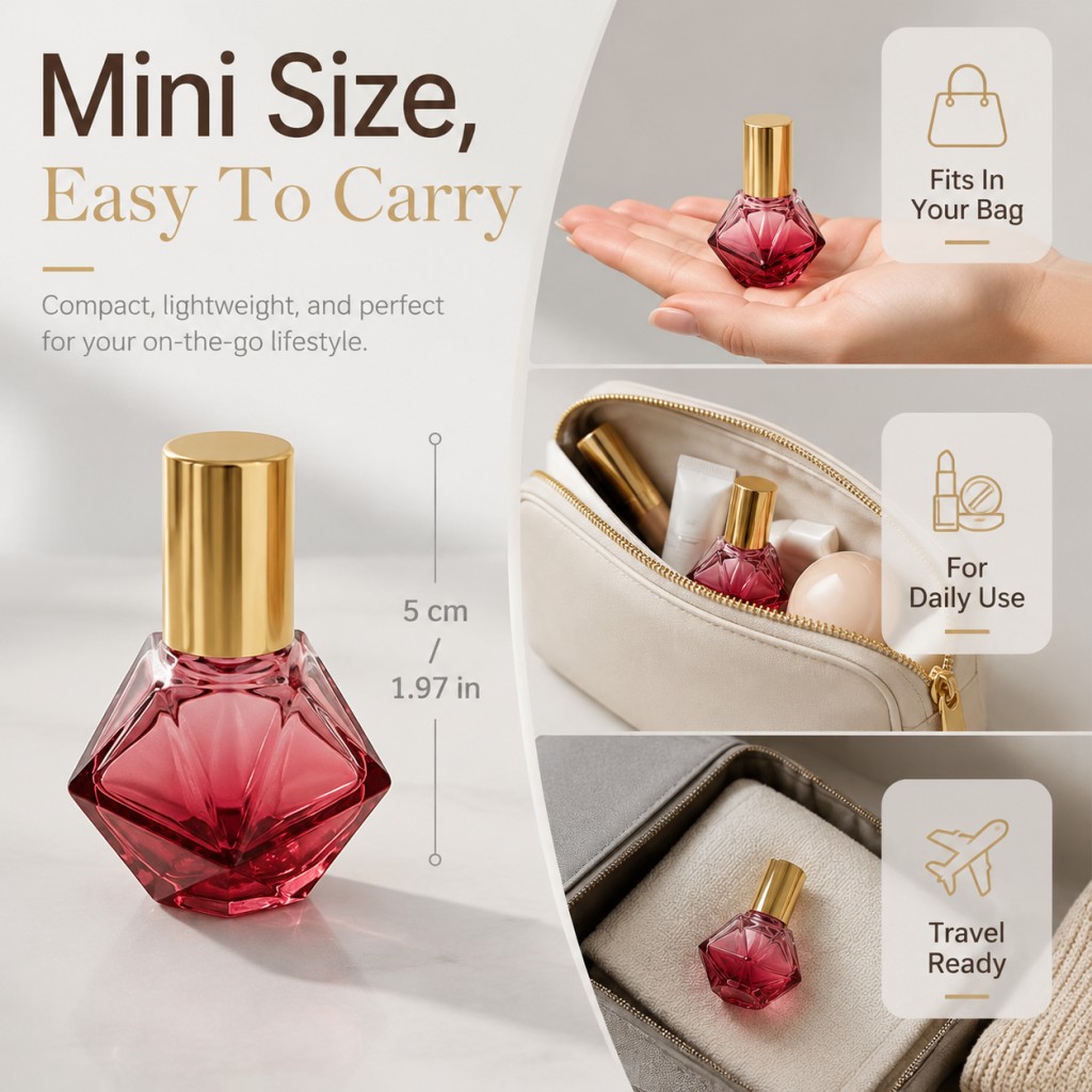 7ml 빈 다이아몬드 모양의 컬러 유리 롤온 병, 에센 - Attar Oil Roll On 리뷰 및 가격